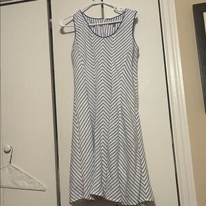 NY Collection Chevron Mini Dress - Navy and White